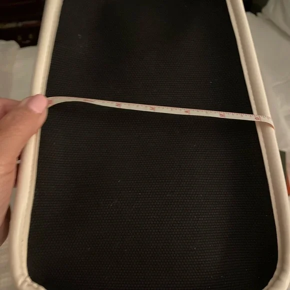 NWT Vince Camuto  Saly Blk Canvas, cream leather trim sides/bottom & ID beauty. - Picture 13 of 15